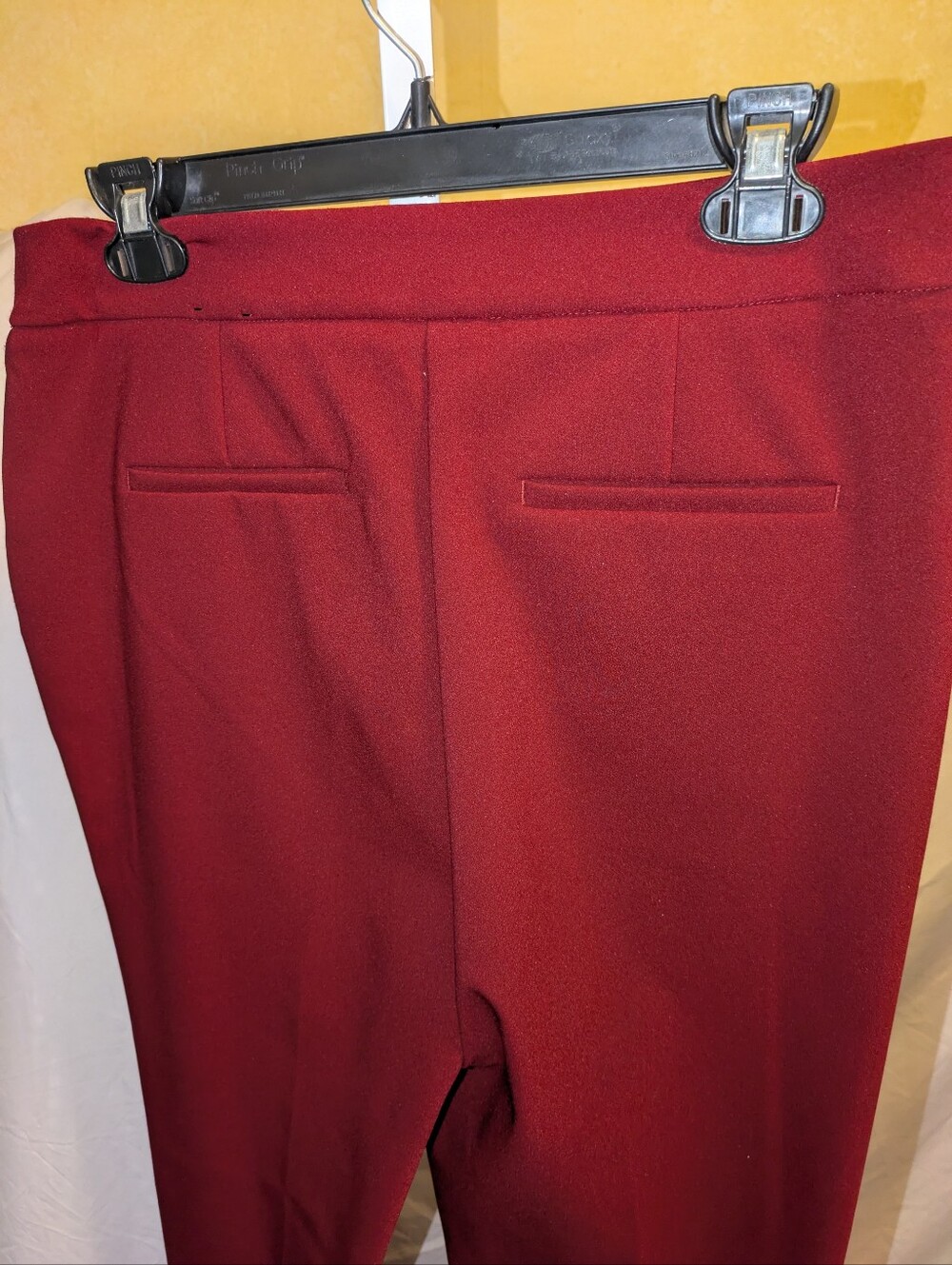 Rachel Zoe Burgundy Stretch Ankle Dress Pants Size 8 High Rise Work Trousers - Picture 5 of 7